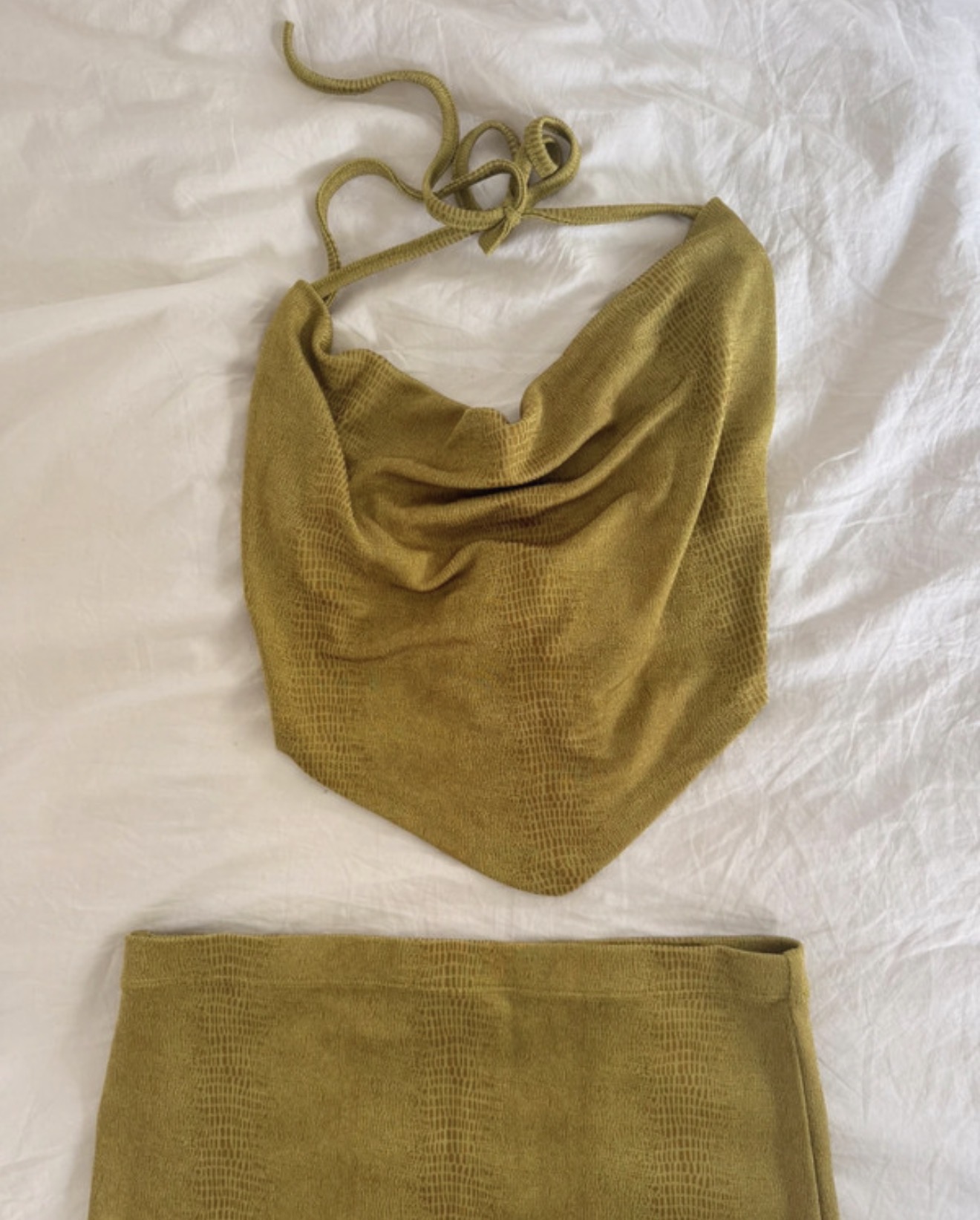 Ketia Crop Top in Green Moss