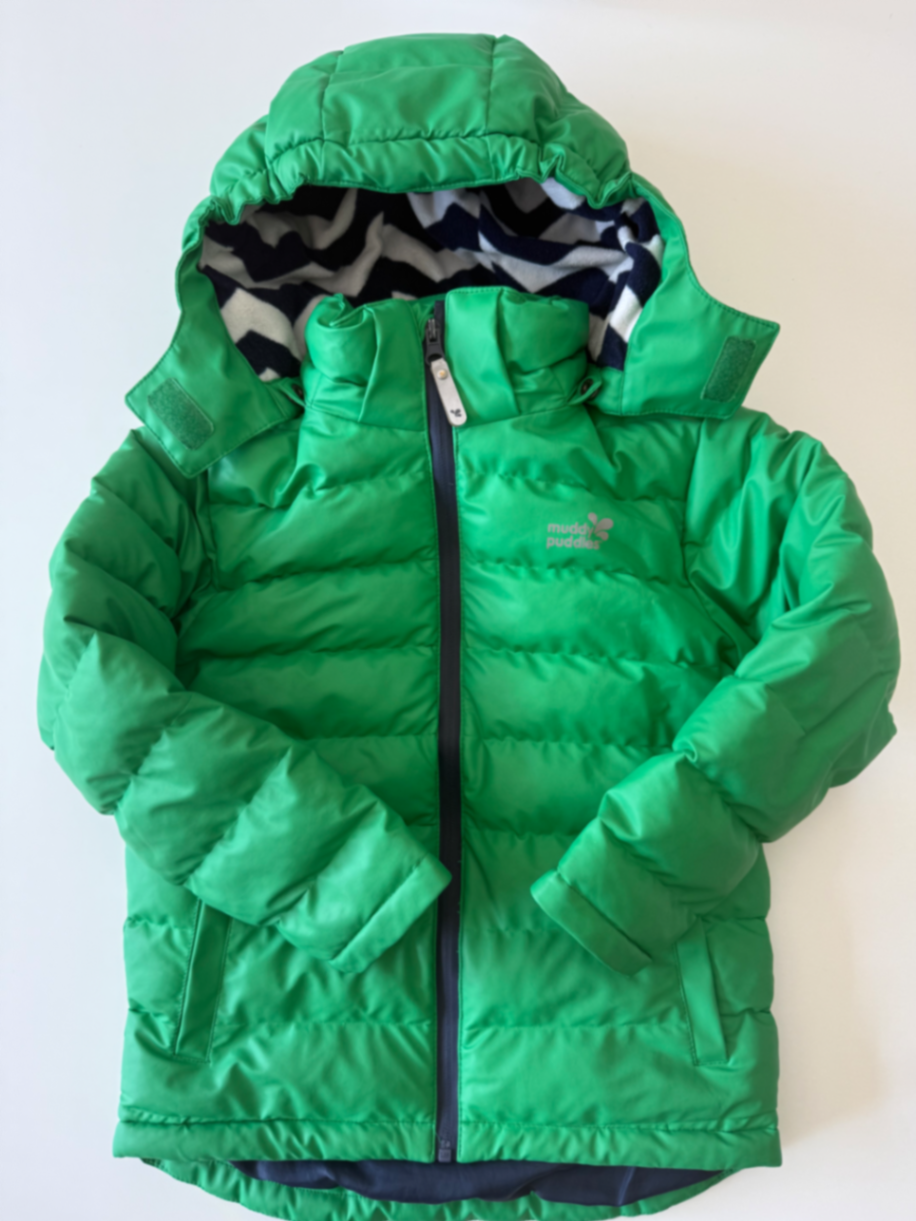 Waterproof Puffer Jacket in Green 6-7 years