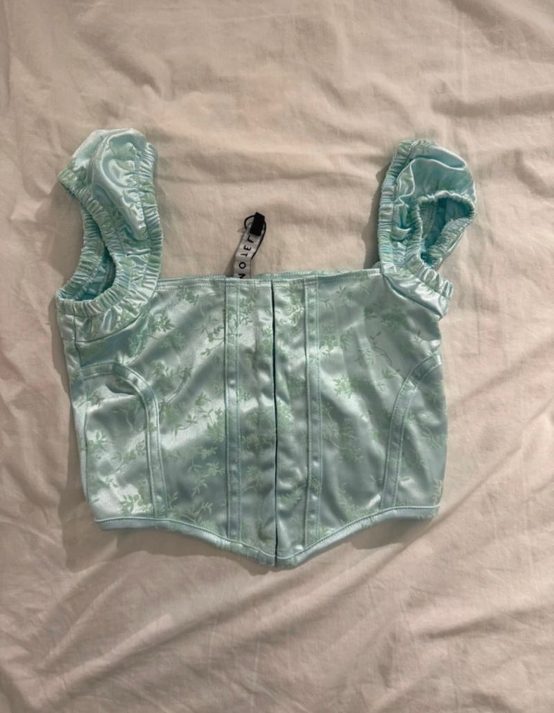 Silicia Corset Top in Botanist Flocking Spearmint