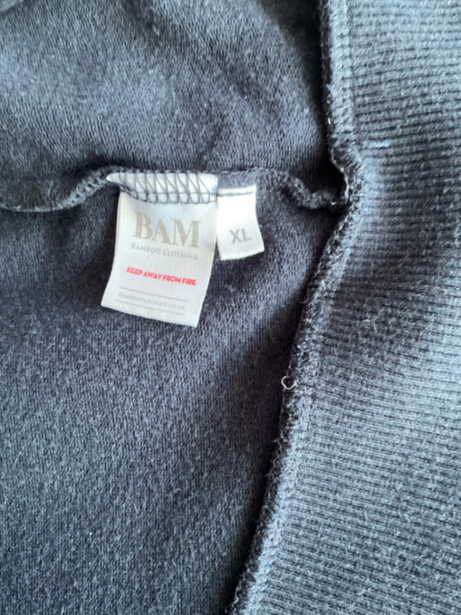 Hoodie with full length zip in blue size XL