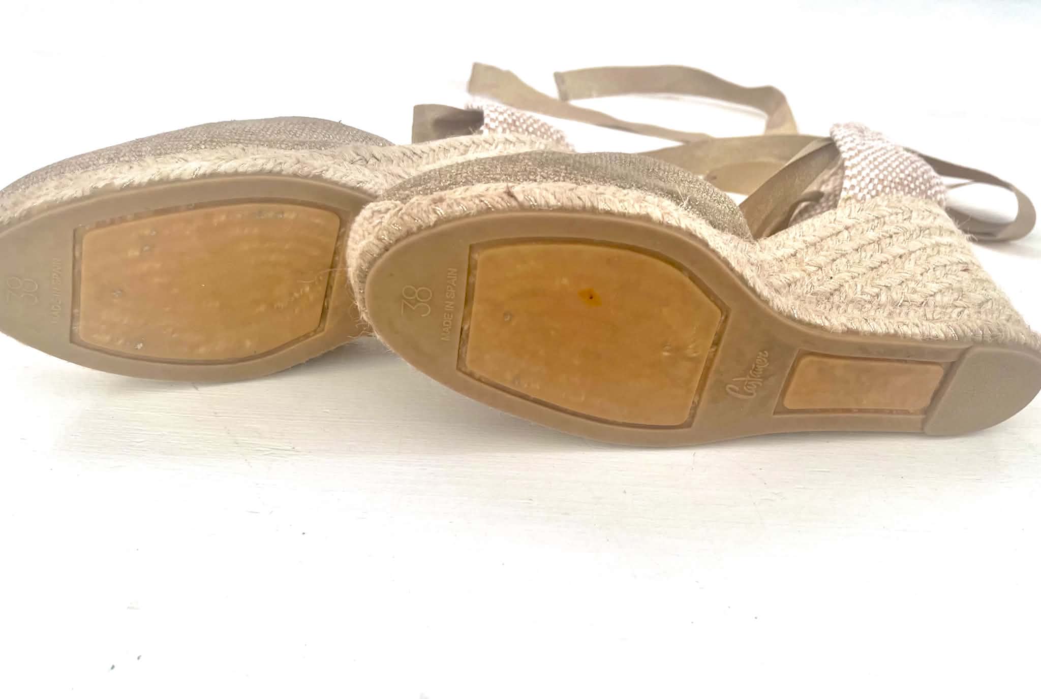 Carina Canvas Wedge Espadrilles, Gold