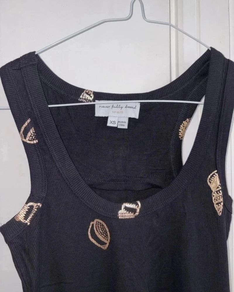 Leather Shell Rib Black Shell Rib Tank
