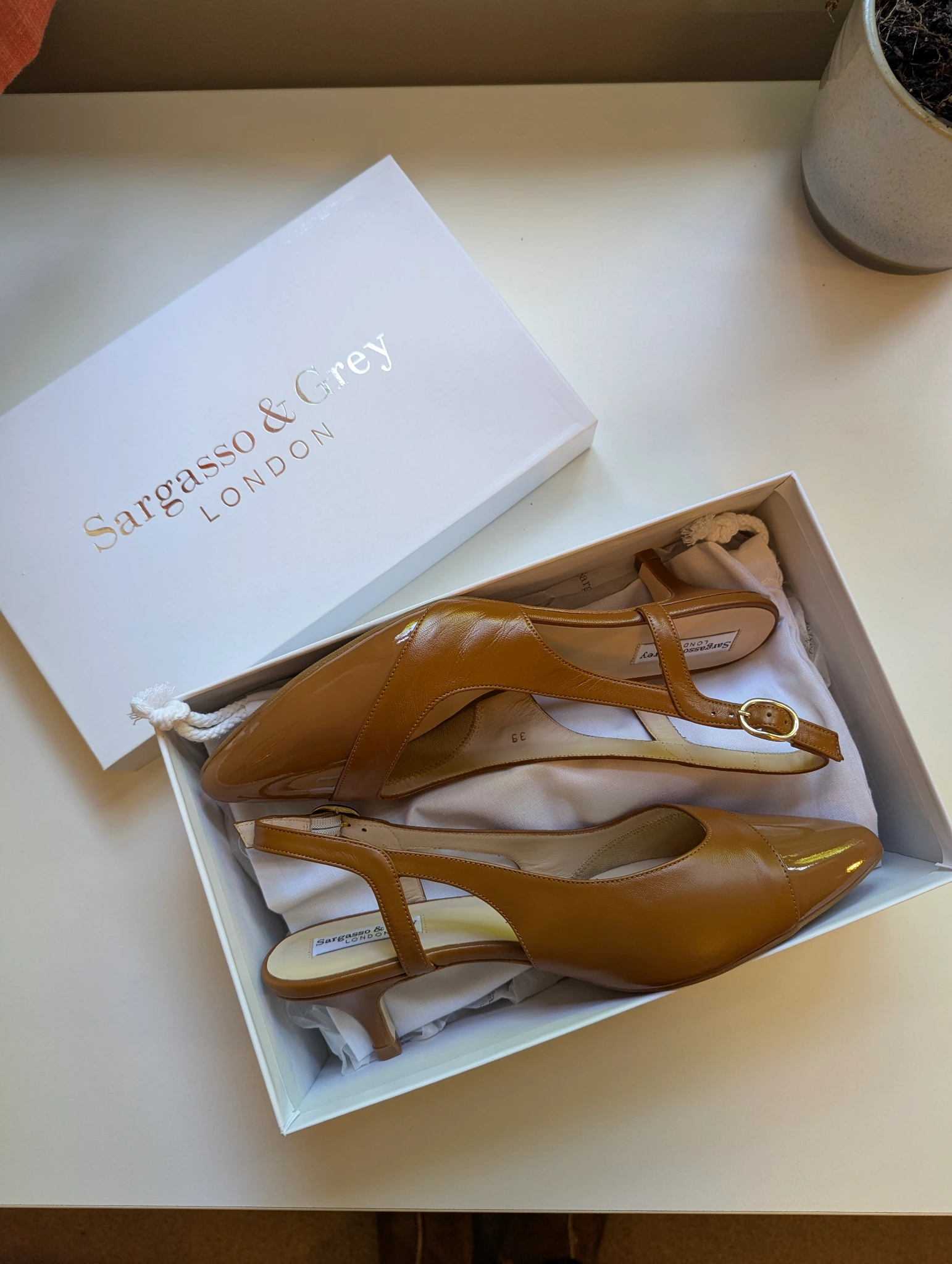 Lena Tan Leather and Patent