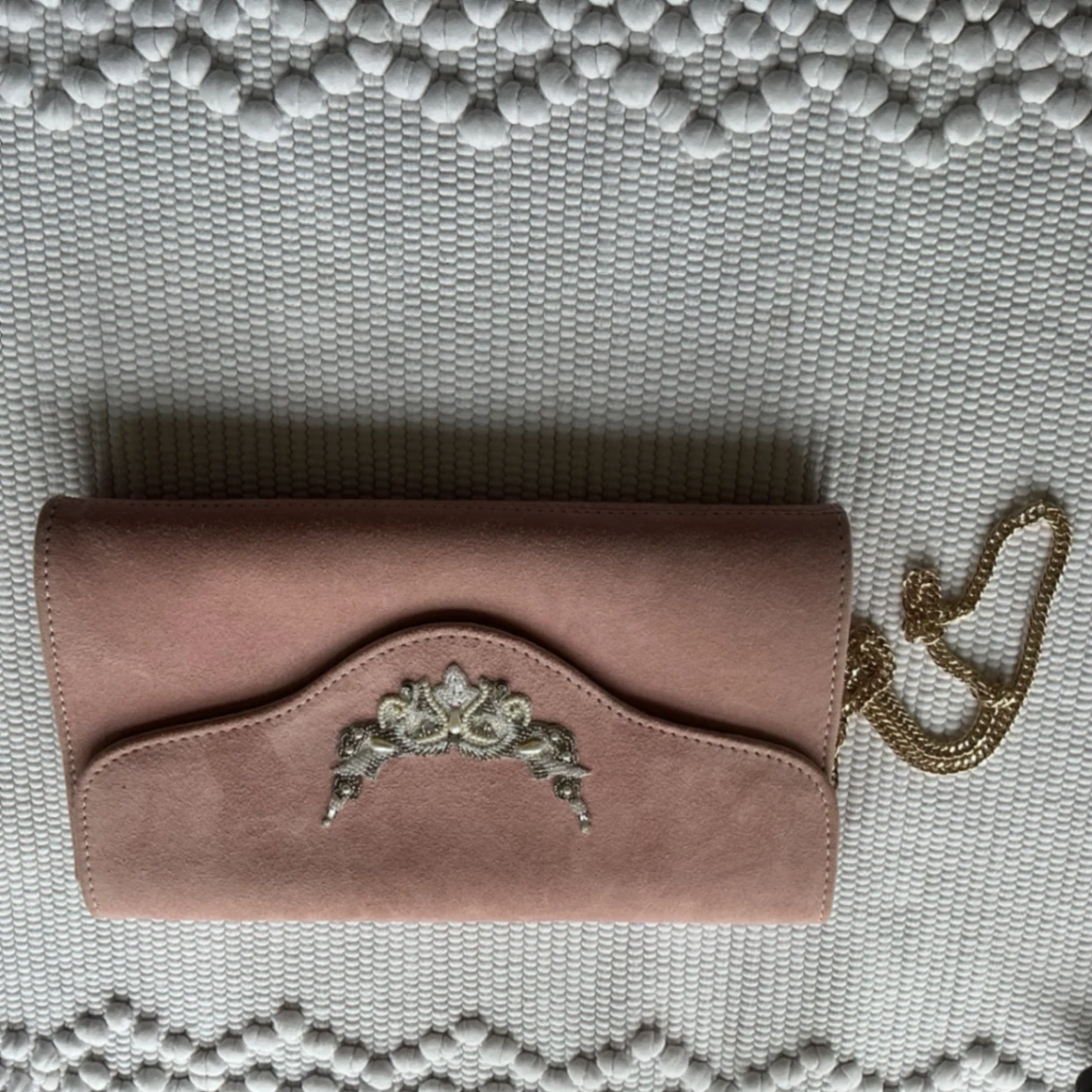 Elyse Matching Clutch - Pink Suede