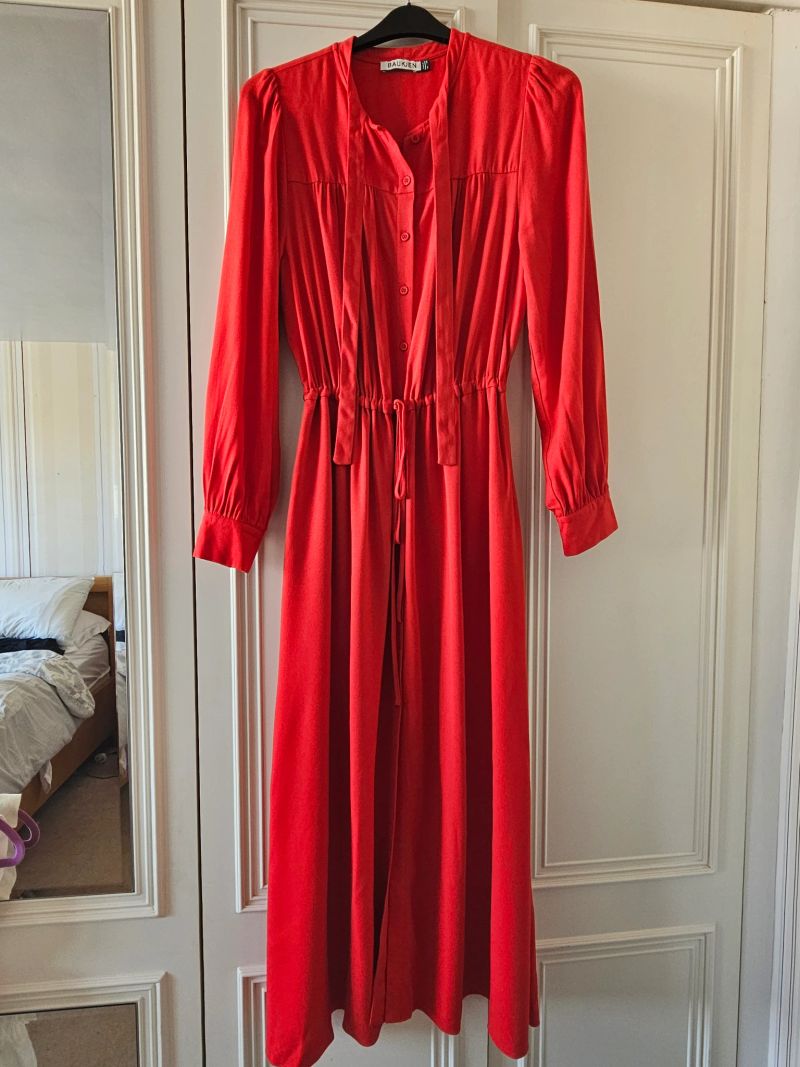 Ania tie neck midi dress