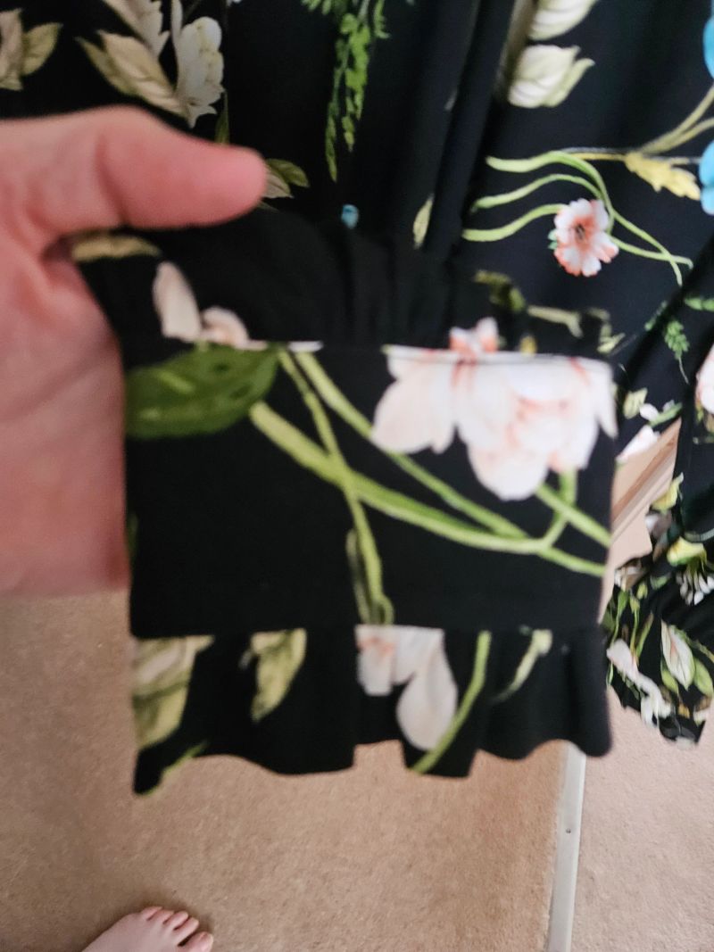 Printed puff frill blouse