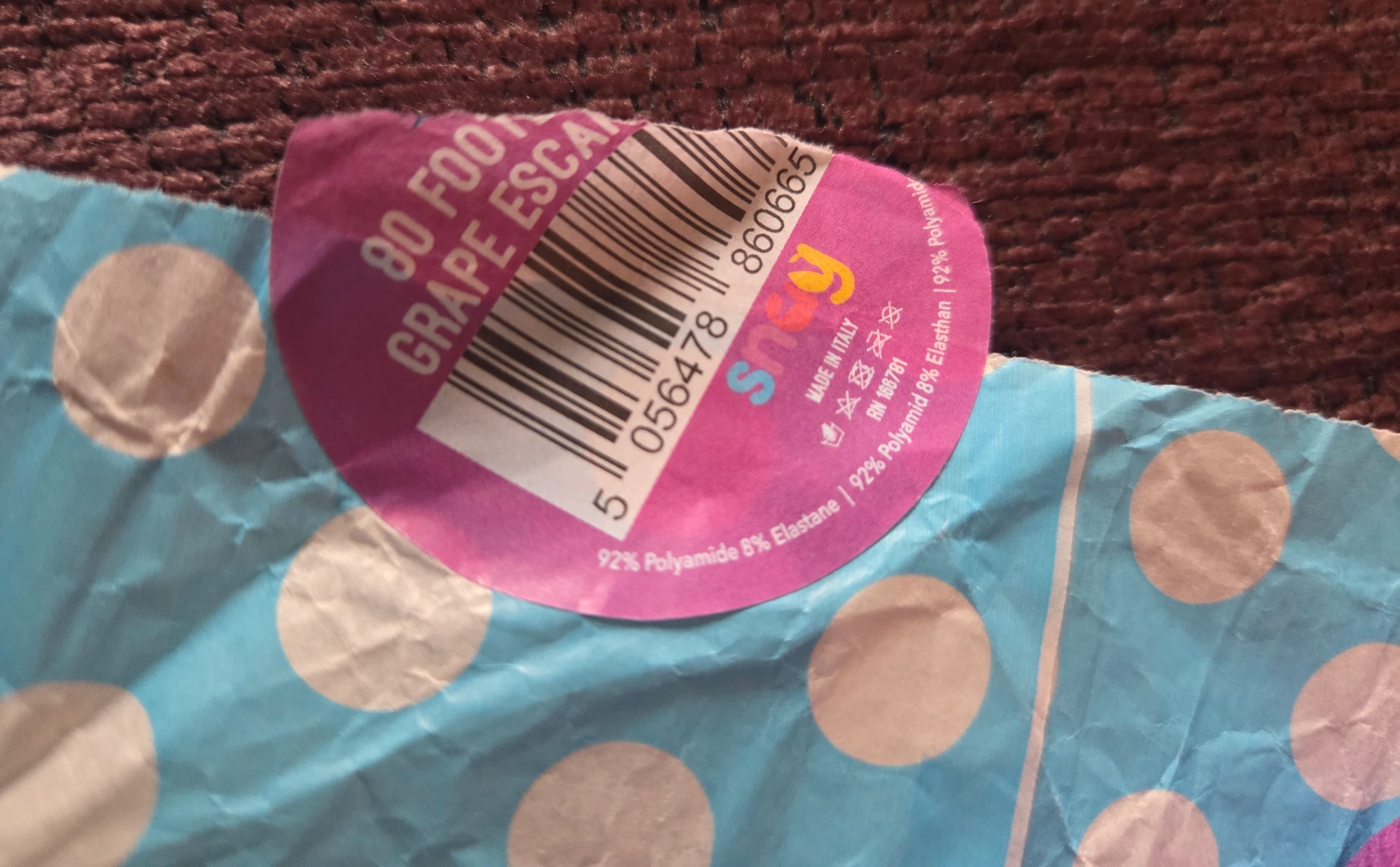 80 denier Footless Tights Grape Escape 