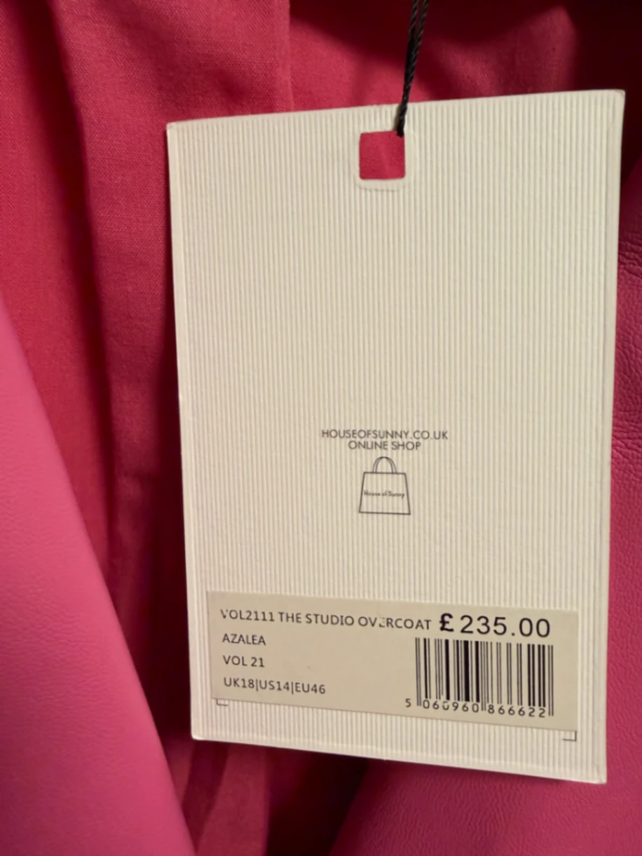 House of Sunny Studio Overcoat Pink – Neu mit Etikett – Gr. 46