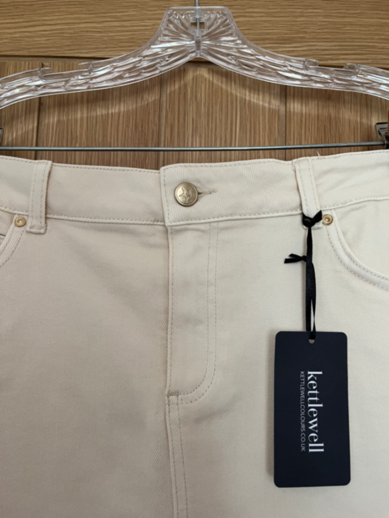 Darla denim skirt, cream, LL, BNWT