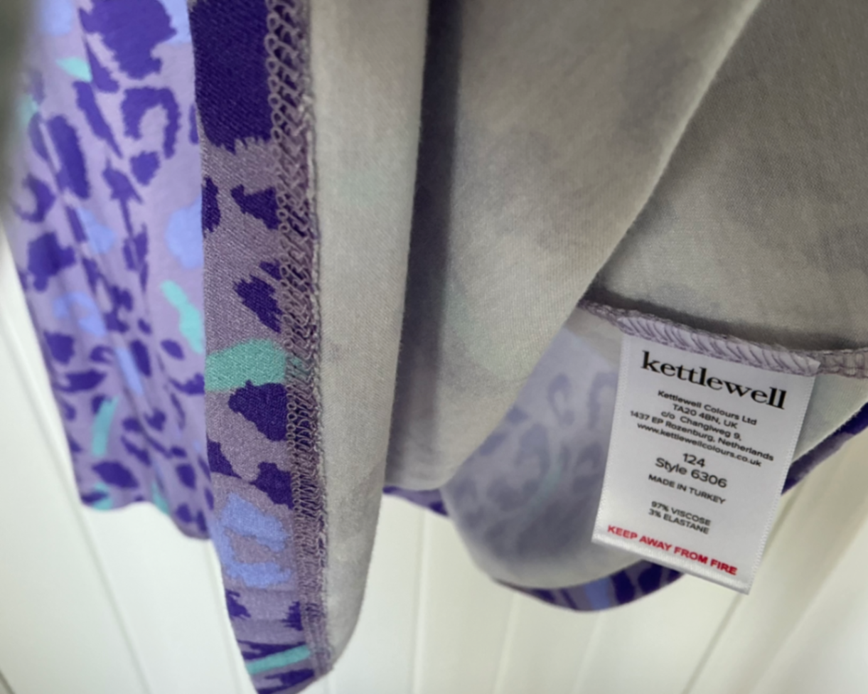 Tilly dress lilac grey leopard M, new unworn