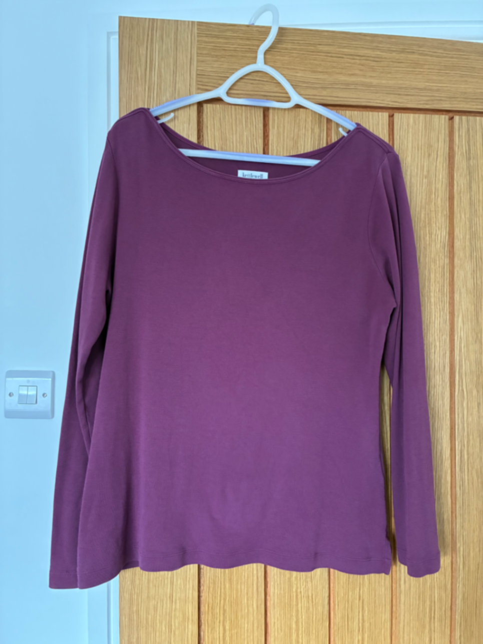 Cosy Cotton Boat Neck Top in Fig