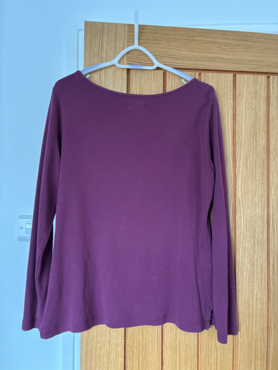 Cosy Cotton Boat Neck Top in Fig