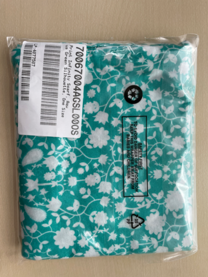 Print Infinity Scarf Aqua Green Silhouette