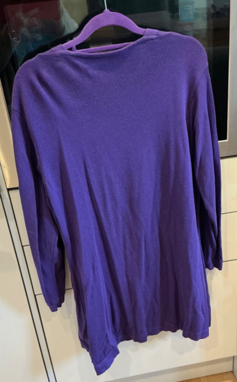 Kettlewell Cotton Cashmere Cardigan Su/au/wi Royal Purpke Size 16 LL