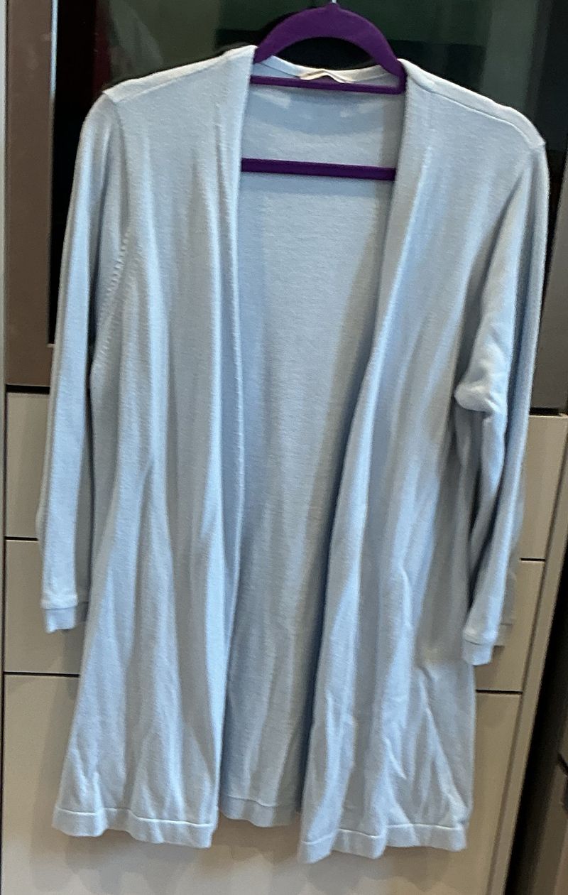 Kettlewell Cotton Cashmere Cardigan Size LL UK16 Chrystal Blue Su/Wi