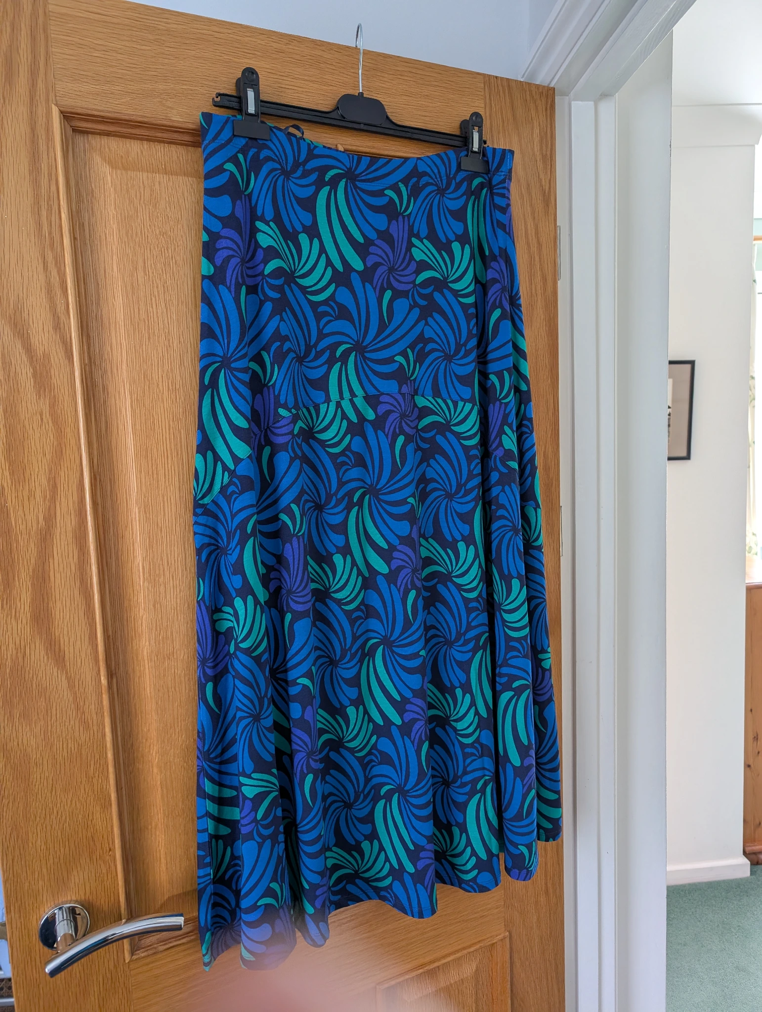 Swirl Print Maxi Skirt