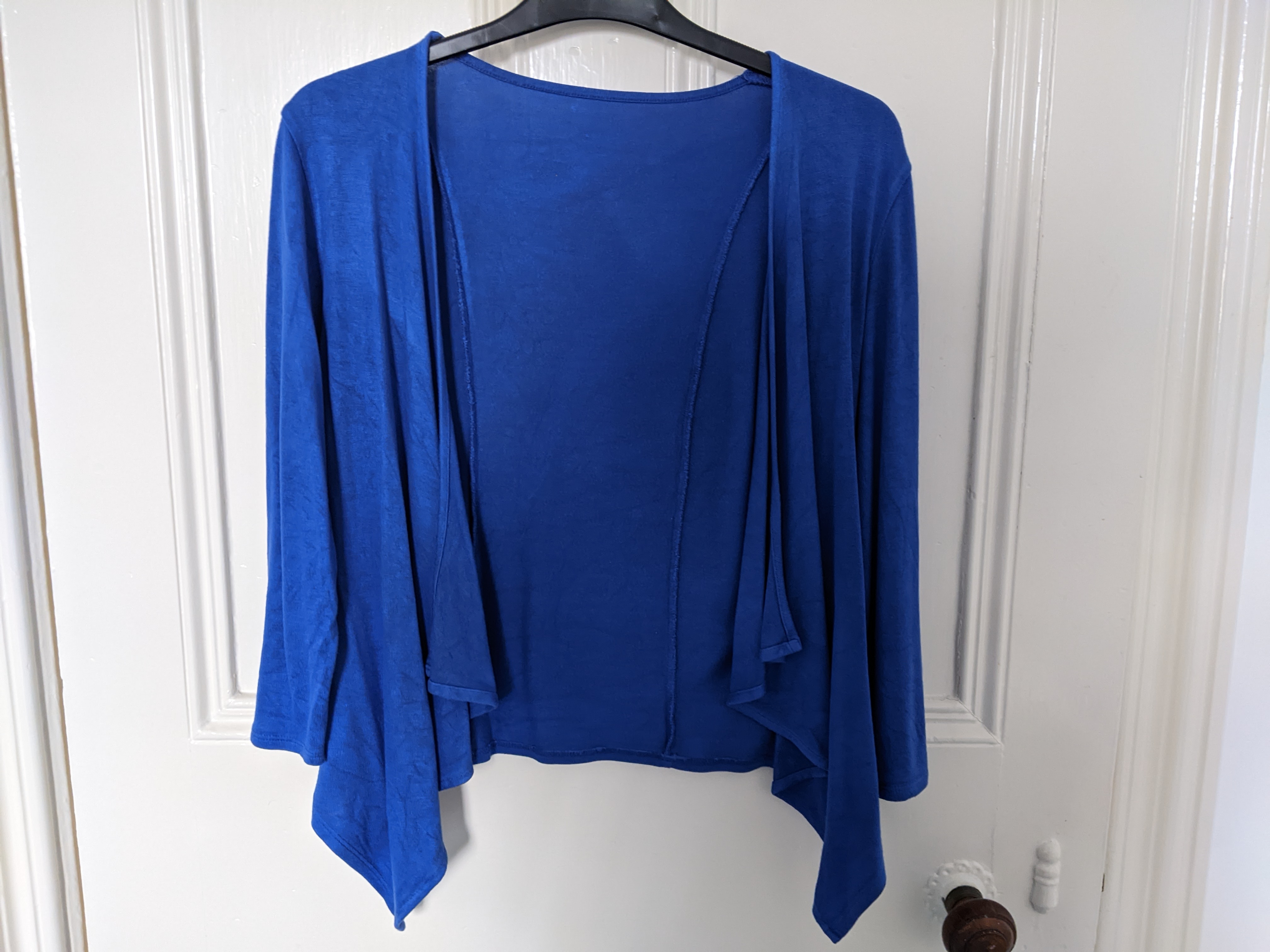 Periwinkle short cascade wrap