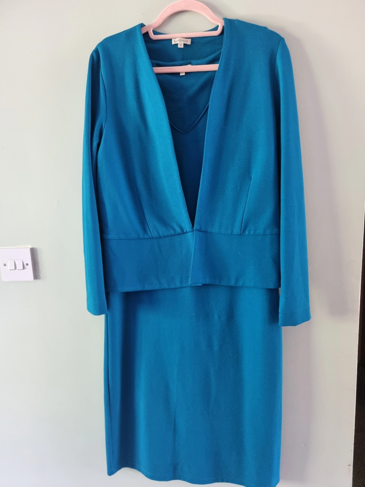 Ruby shirt dress & Coco jacket in Kingfisher Blue Autumns M