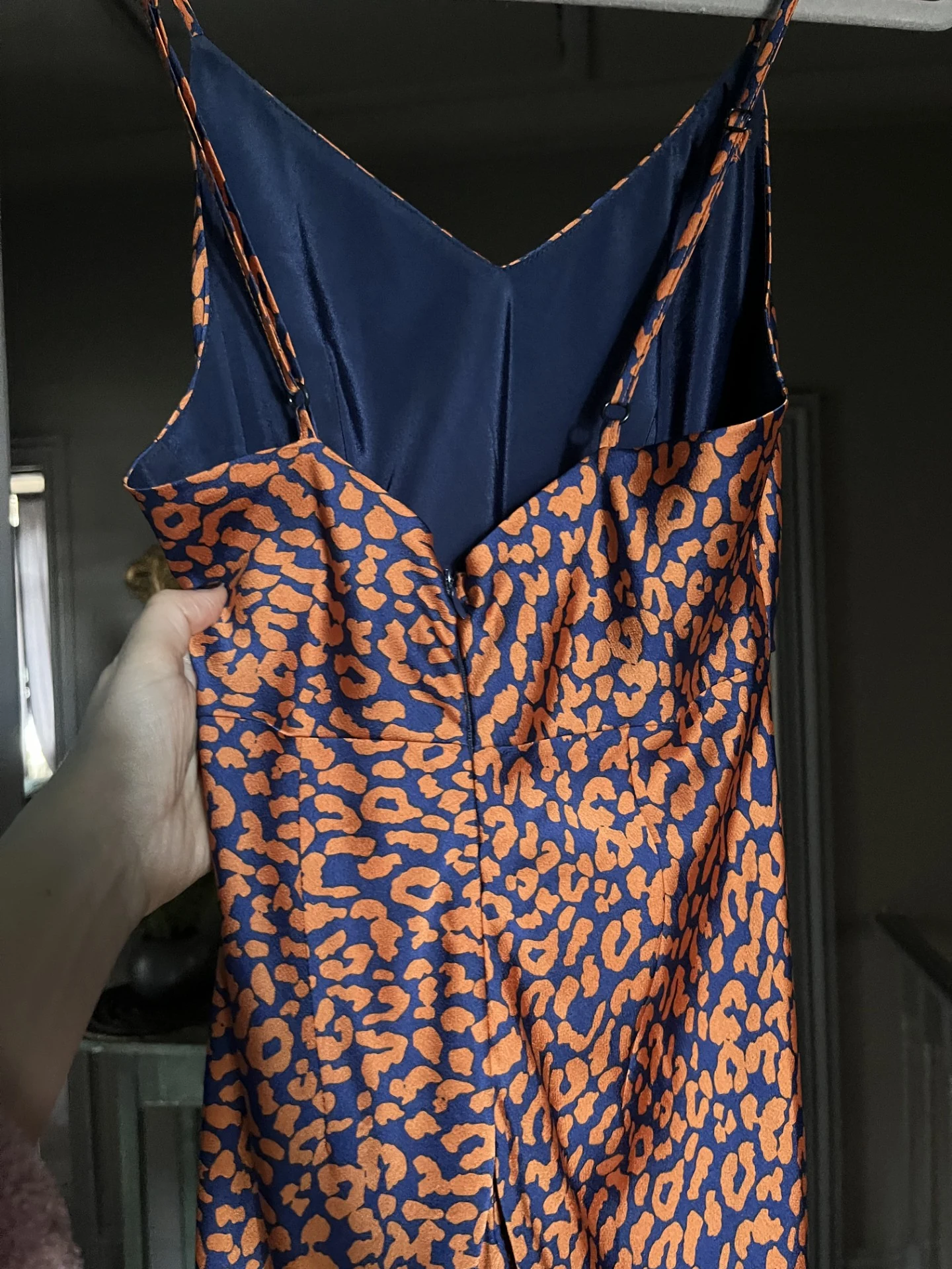 blue and orange leopard print dress Stretch Linen Blazer for Tall Men in Navy Linen 46 / Tall / Navy Linen main image 1