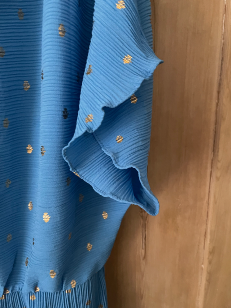 Blue Tilly Plisse Dress BNWT