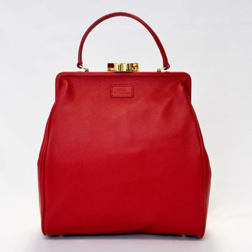 RED LEATHER EVA FRAME BAG