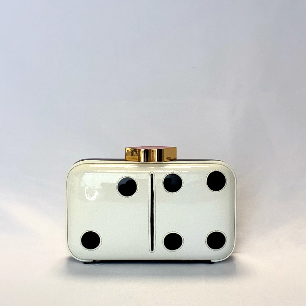 BLACK AND WHITE DOMINO FIFI CLUTCH
