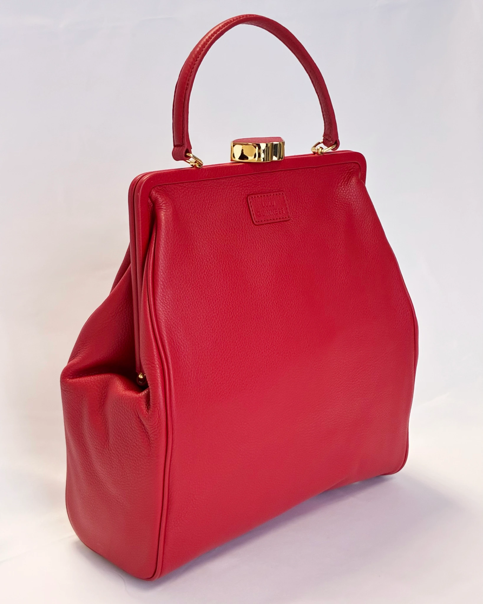 RED LEATHER EVA FRAME BAG