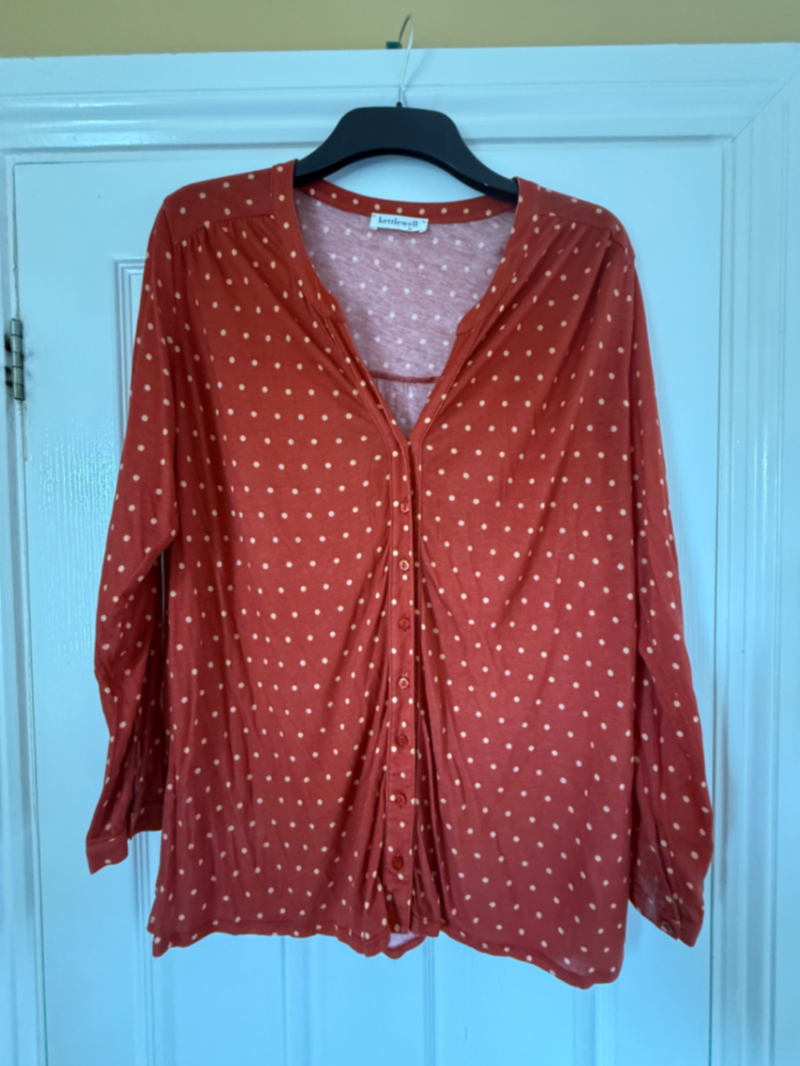 Kettlewell Mandarin Spot Shirt in Red Chilli LL