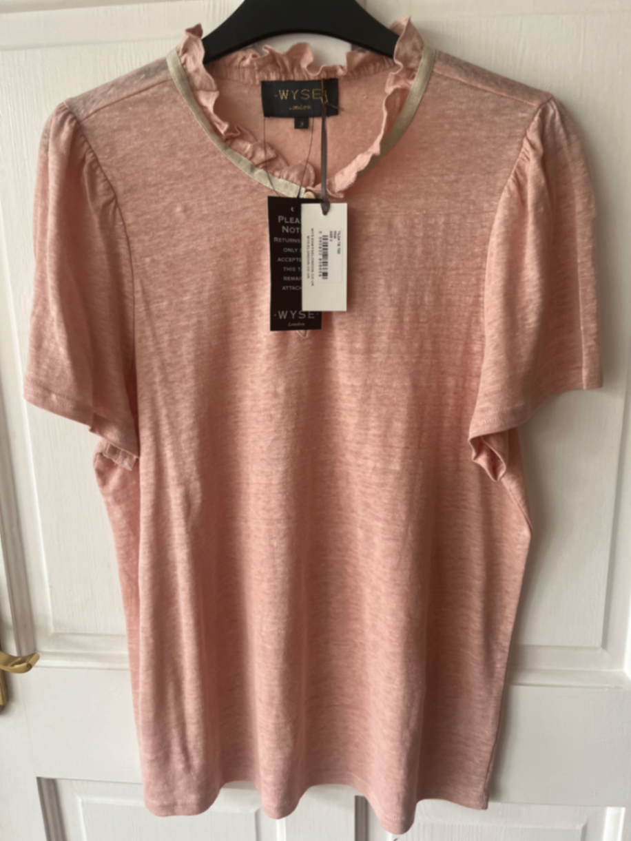 Tilda pink linen top