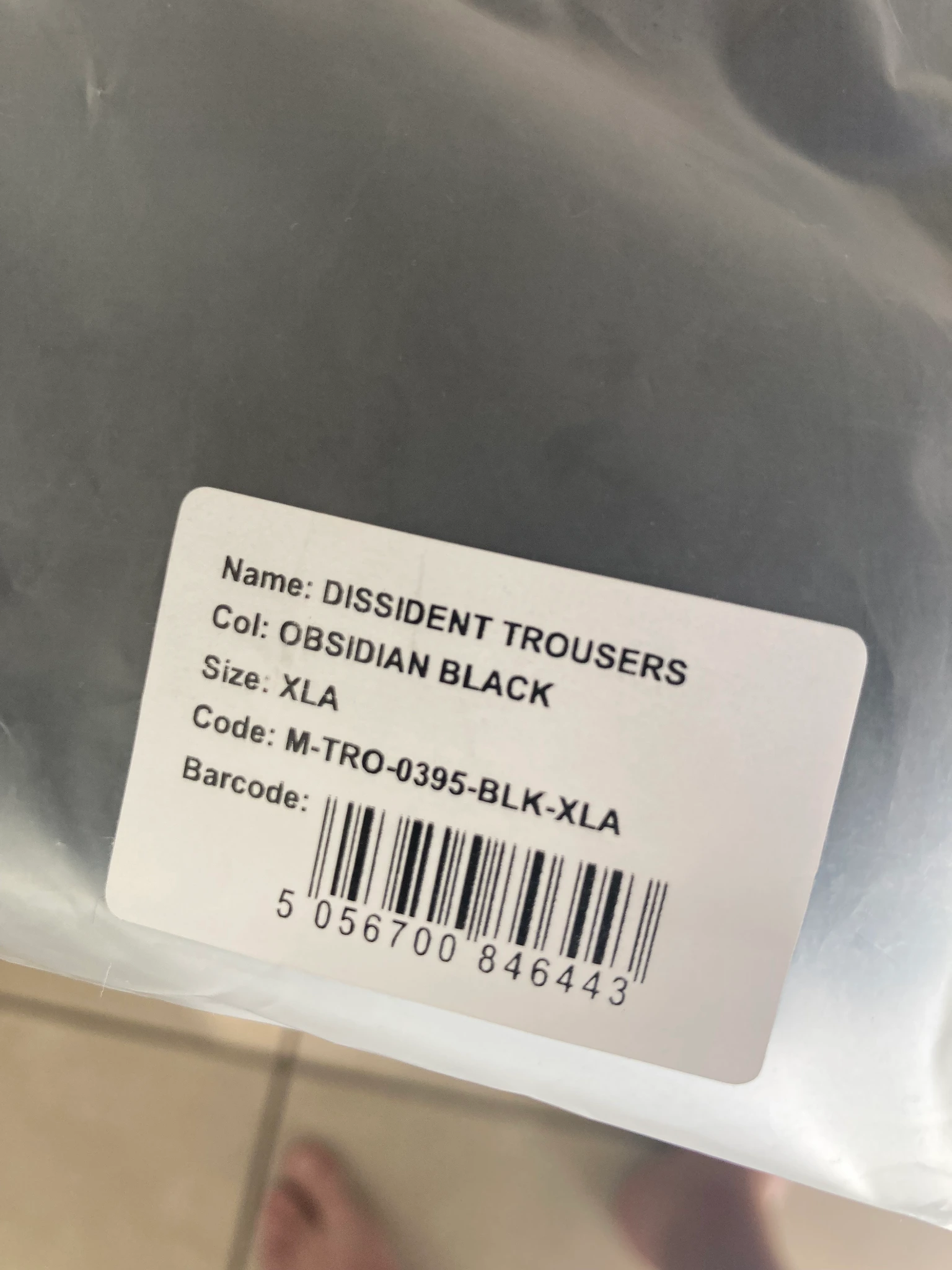 Dissident Trousers XL - Black 