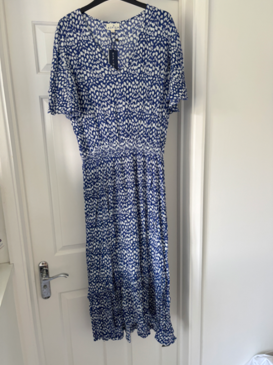 Nissi Dress in Blue Leopard Print
