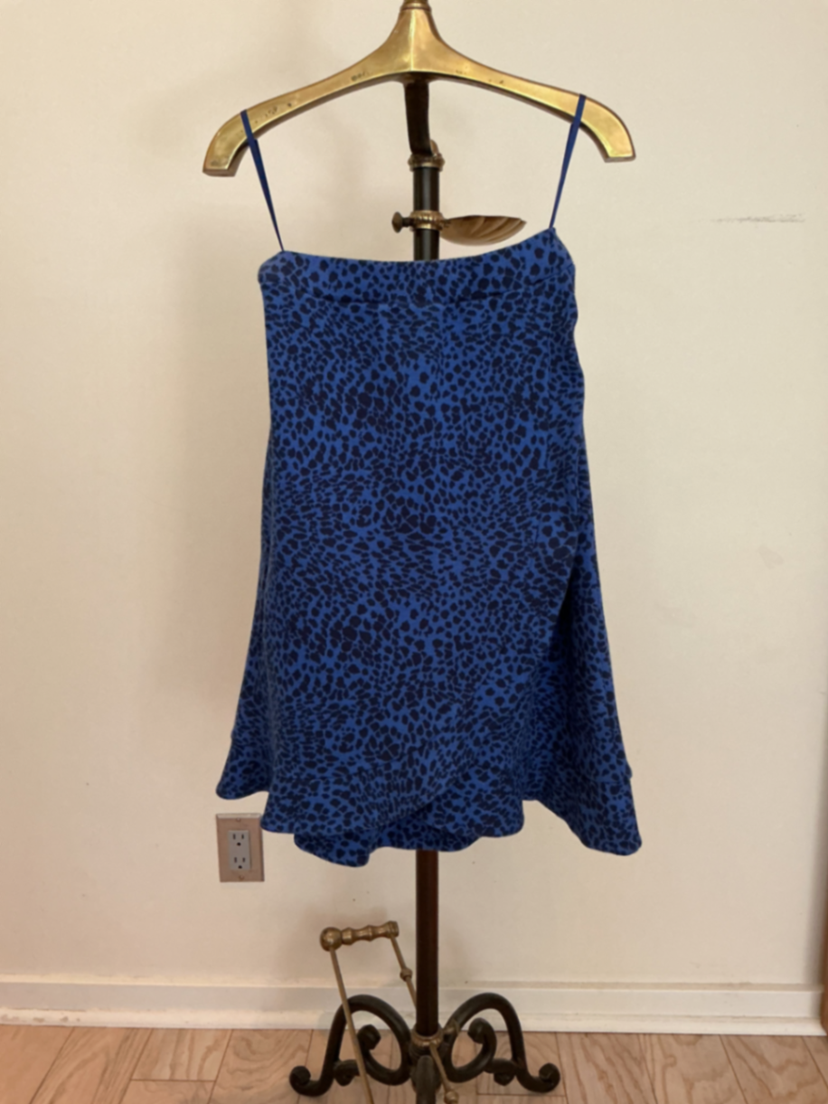 Never worn blue and black leopard skirt