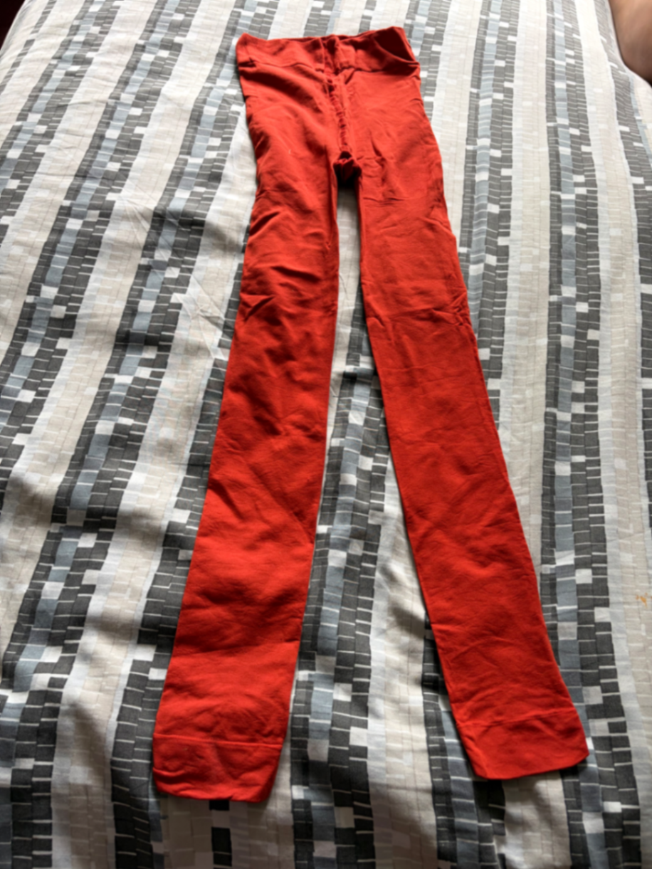 Orange footless tights