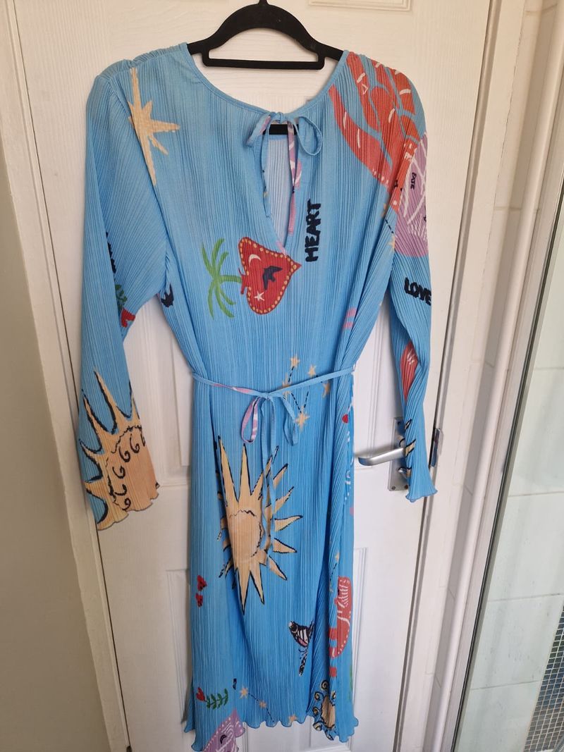 Celestial Plisse Midi Dress