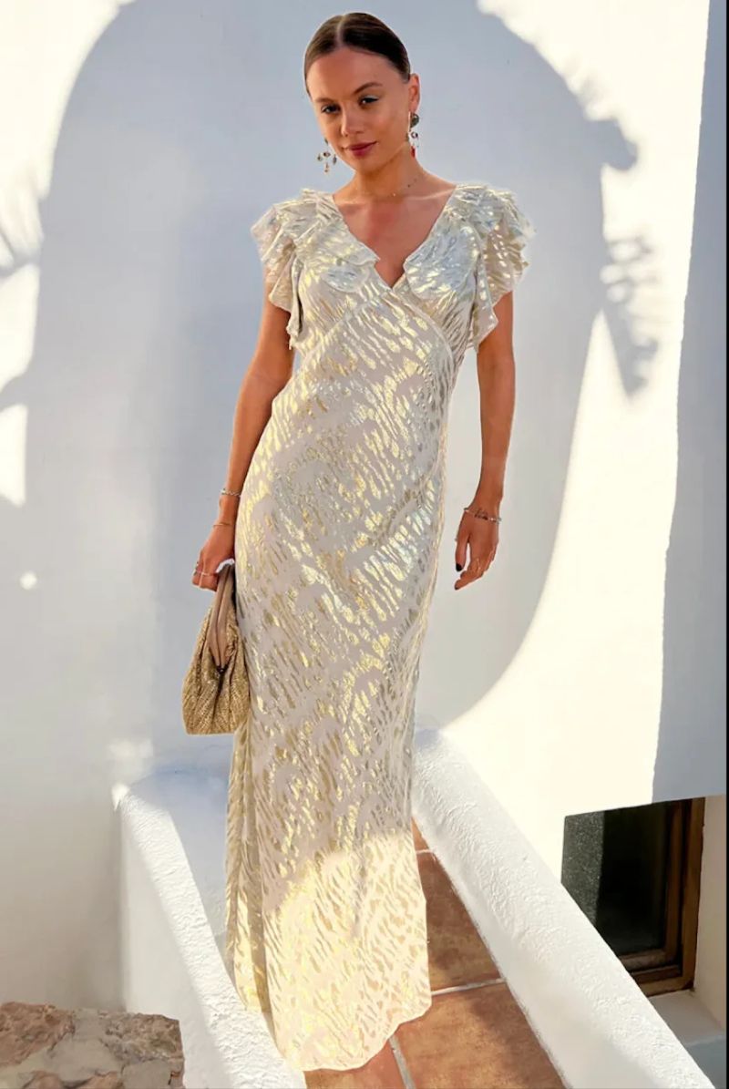 Creme Jacquard Tilda Kleid
