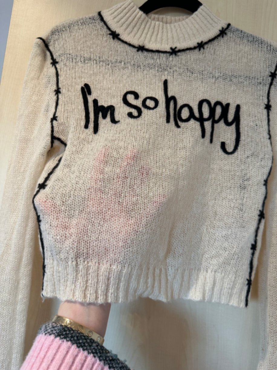 I’m so happy second skin knit top