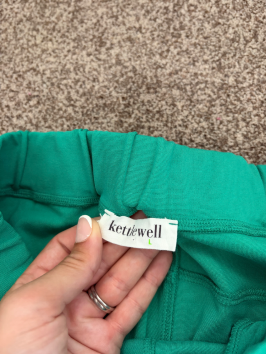 Kettlewell Women's Green Tapered High Waisted Jersey Stretch Trousers Large 14
