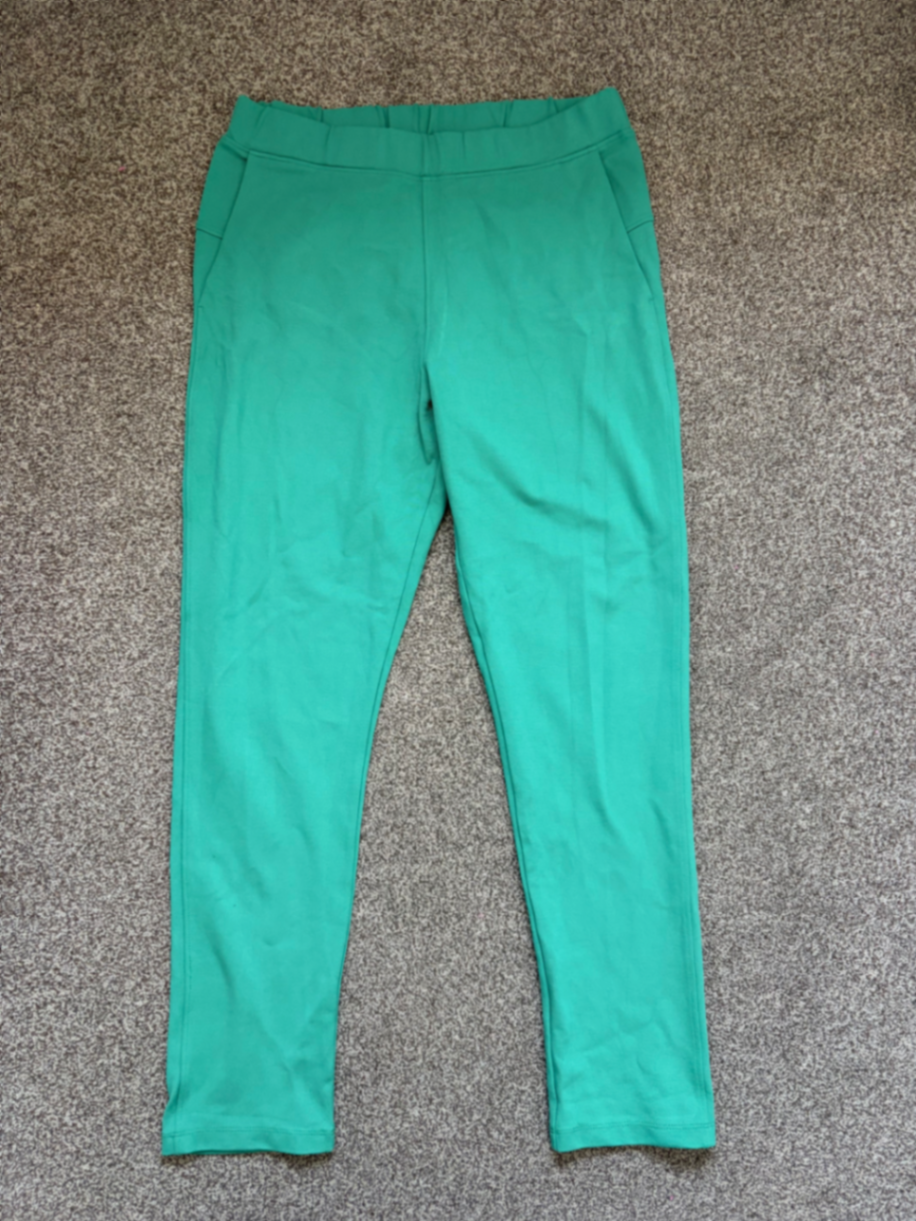 Kettlewell Women's Green Tapered High Waisted Jersey Stretch Trousers Large 14