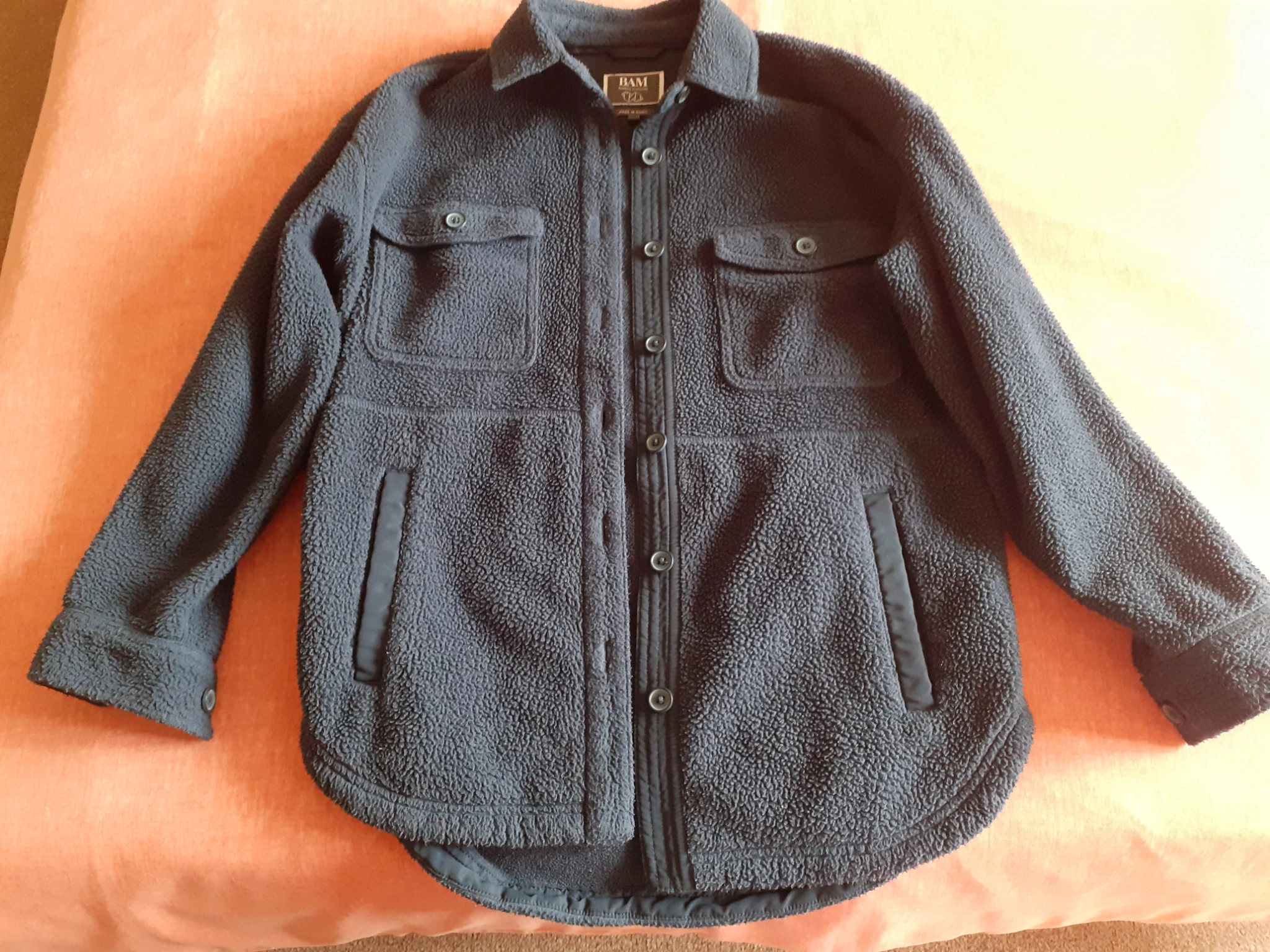 Recycled polyester shirt style fleece with buttons 