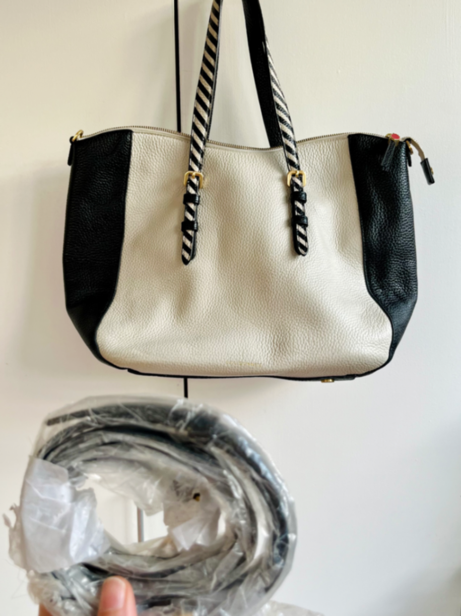 Julia Tote bag - ecru and black 