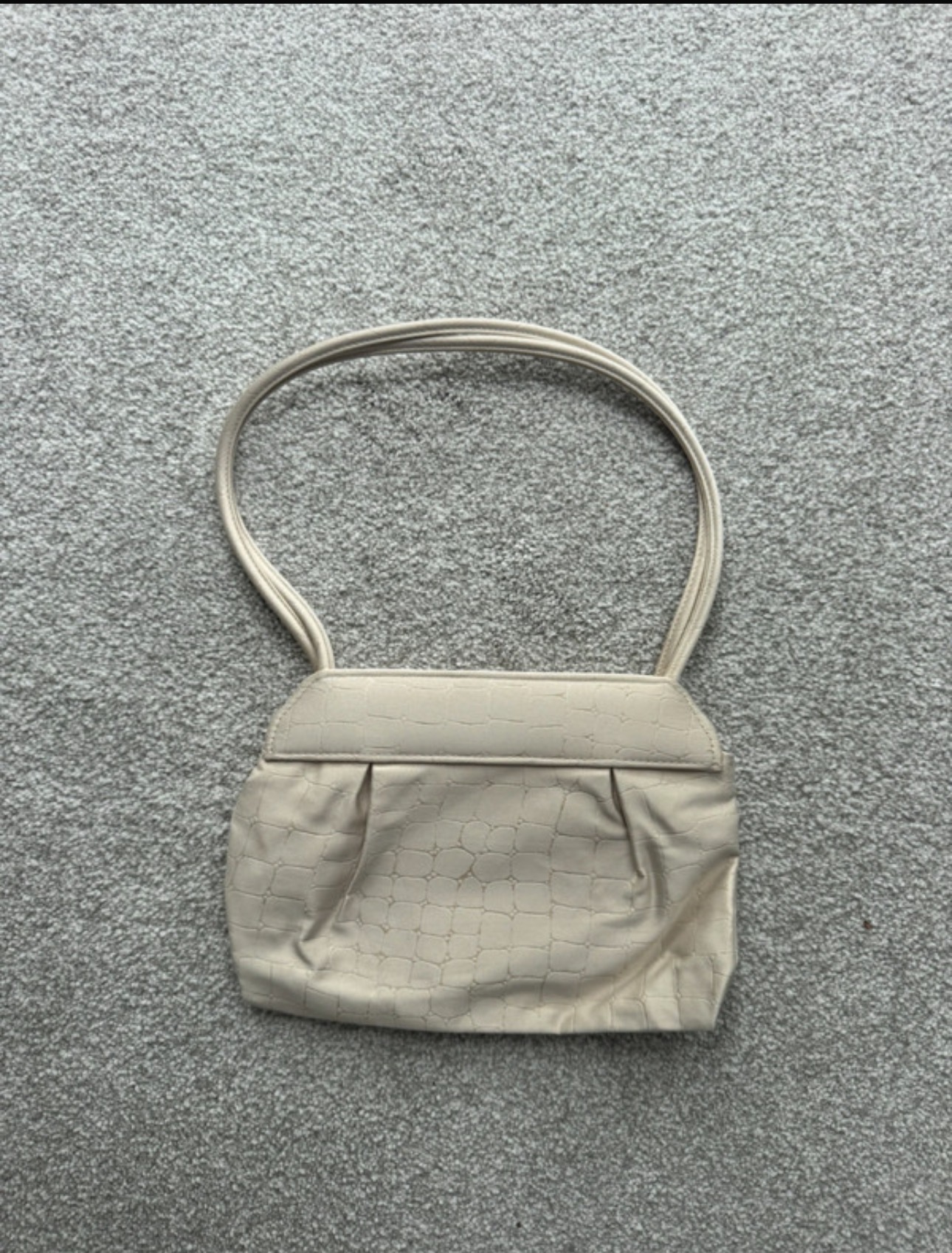 Vintage Lulu Guinness x Debenhams Cream Croc Print Mini Evening Bag