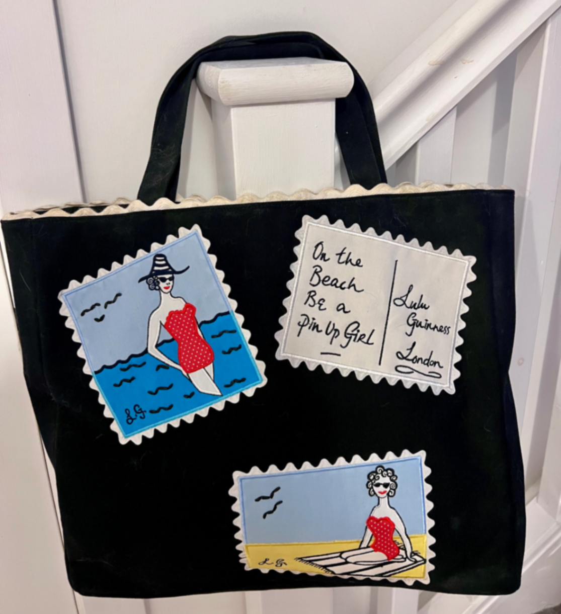 Beach Bag - Iconic ‘On the beach be a pin up girl large canvas 