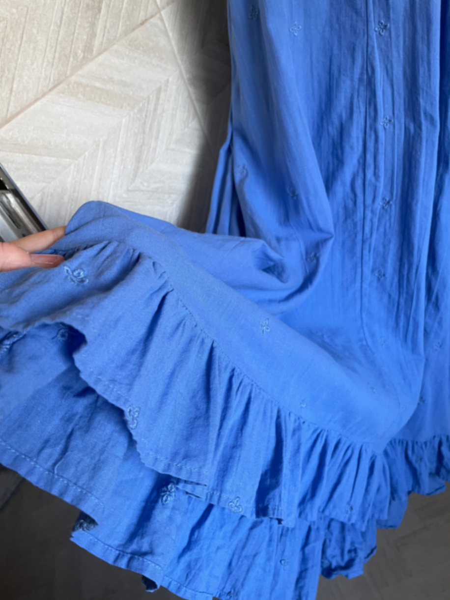 Blue summer cotton dress