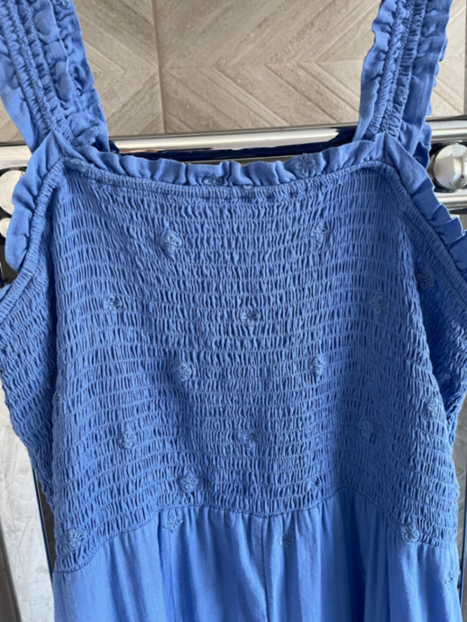Blue summer cotton dress