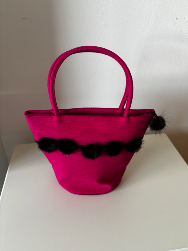 Hot pink silk bag 