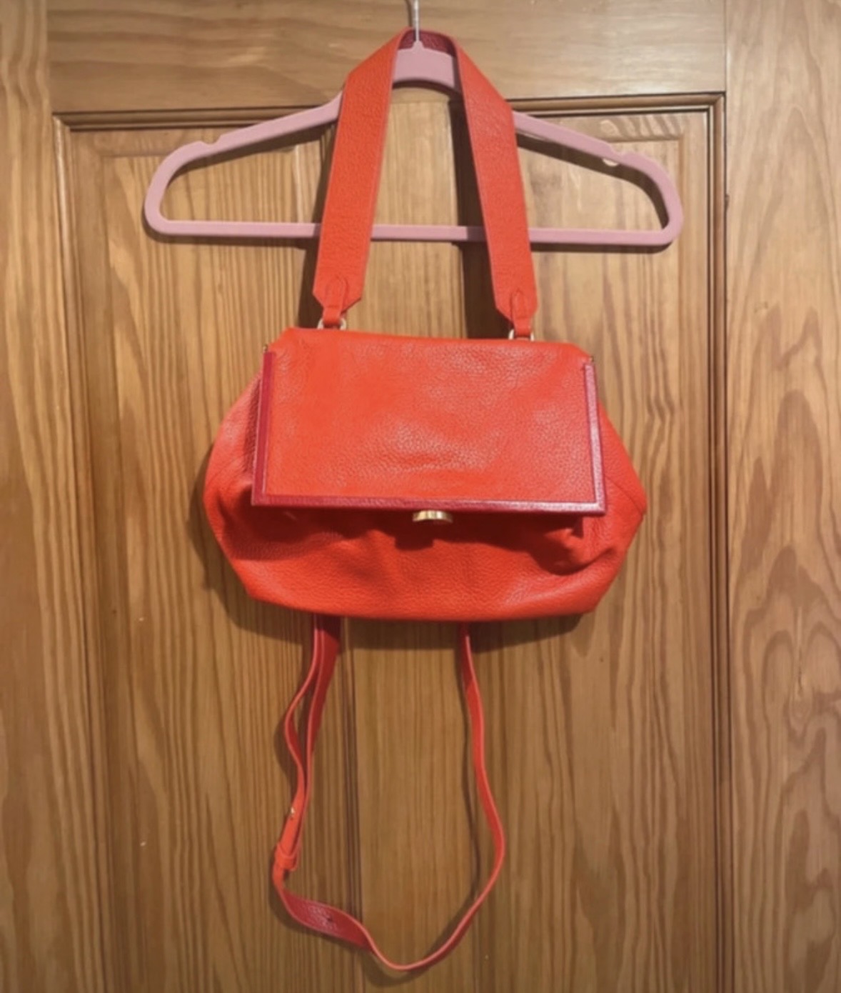 Lulu Red crossbody and handle doctor bag Leather