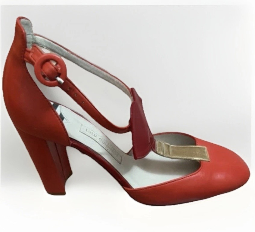 Red & Orange Leather Lip Shoe size 39/6