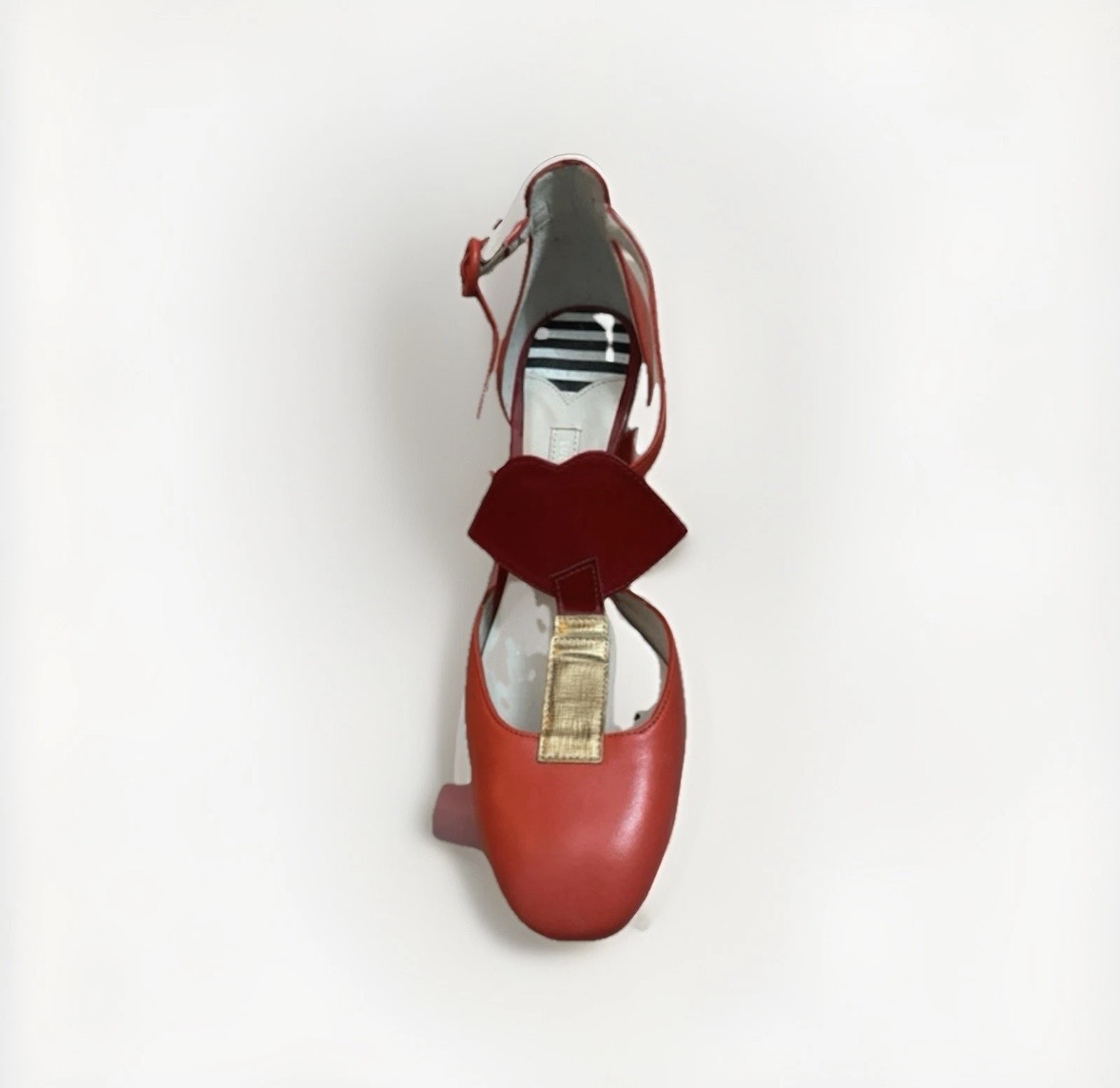 Red & Orange Leather Lip Shoe size 39/6