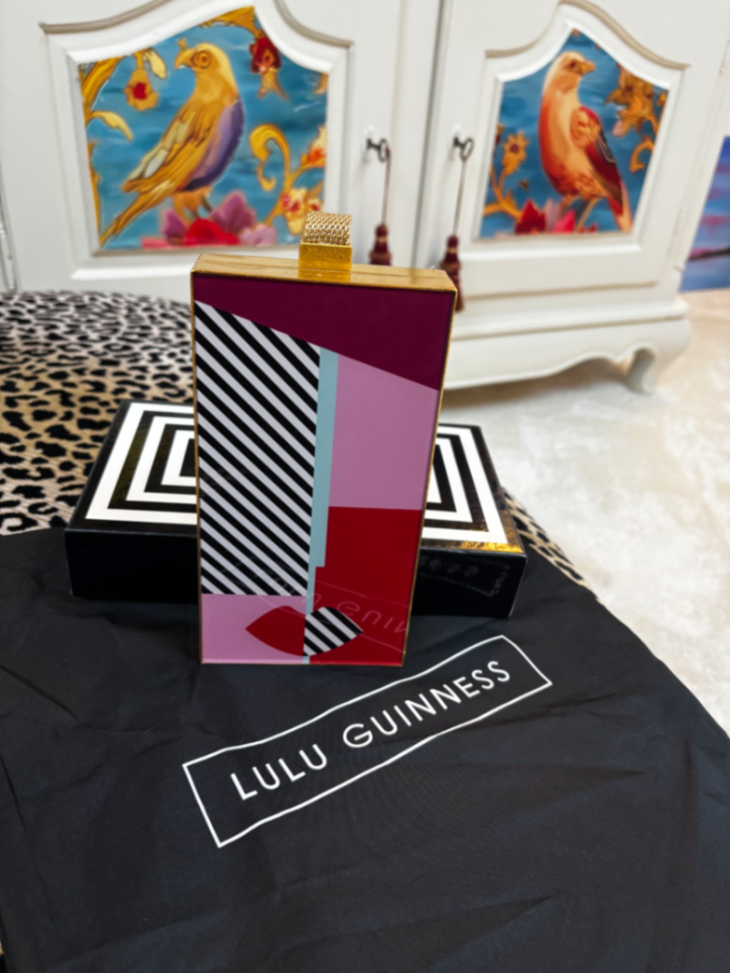 Lulu Guinness Ettie Multicolour Metal Rigid Clutch Bag Box Dust Bag MINT Condition