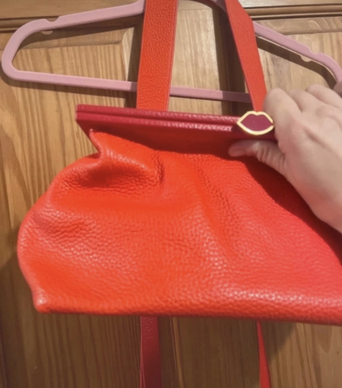 Lulu Red crossbody and handle doctor bag Leather